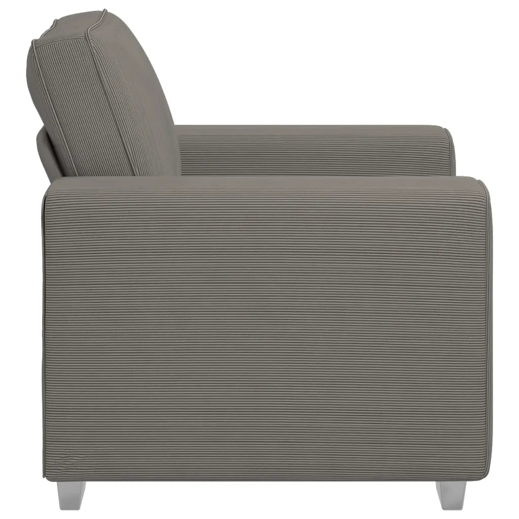 vidaXL Divano Sedia Grigio Chiaro 60 cm Tessuto di Velluto a Coste