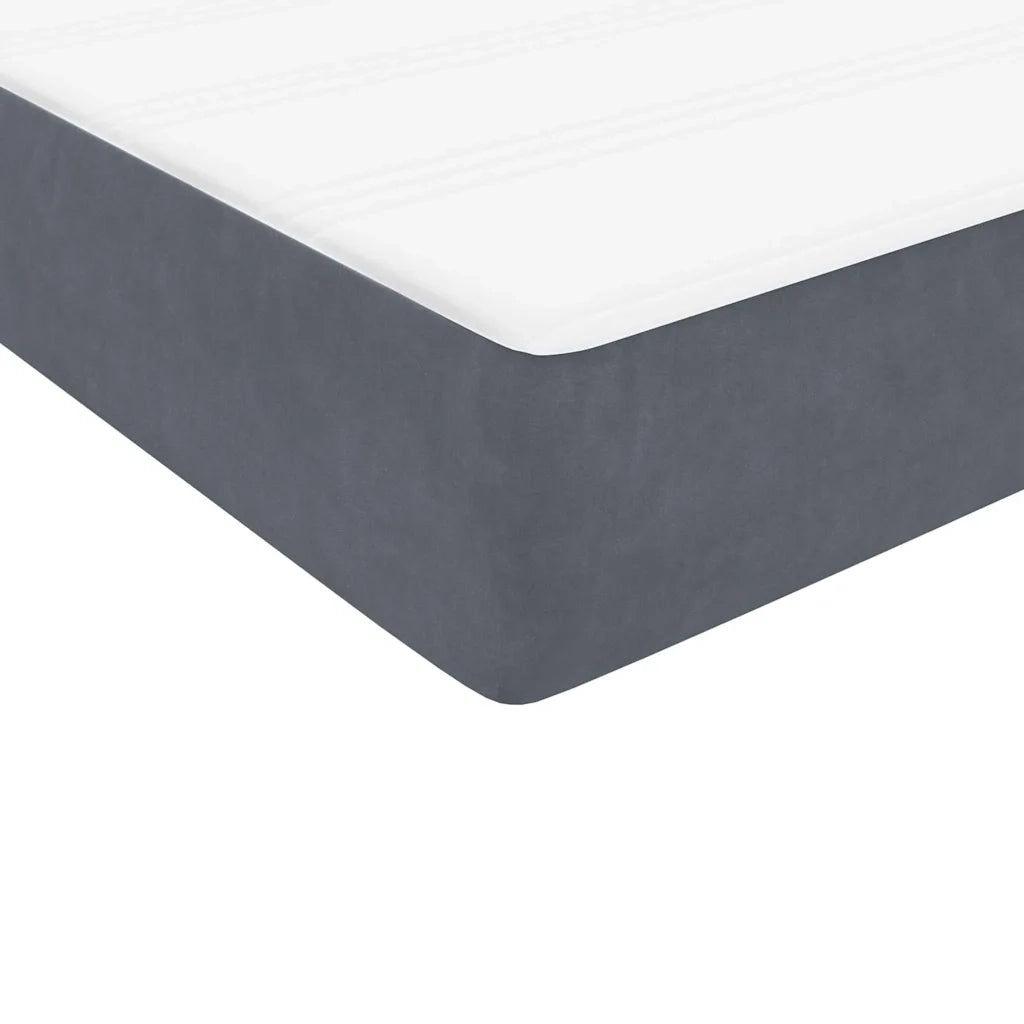 Giroletto a Molle con Materasso Grigio Scuro 140x220 cm Velluto 3316066