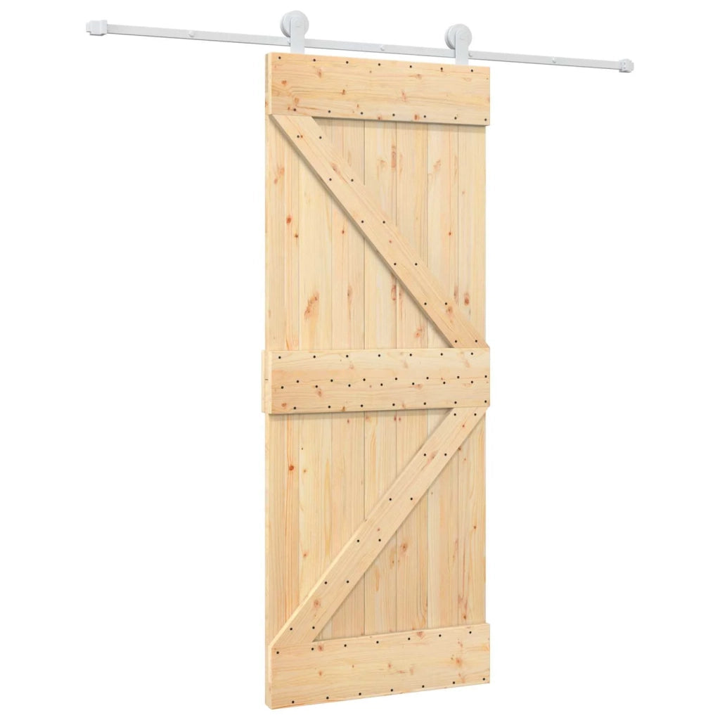 Porta scorrevole Naturale e Bianco 80 x 210 cm