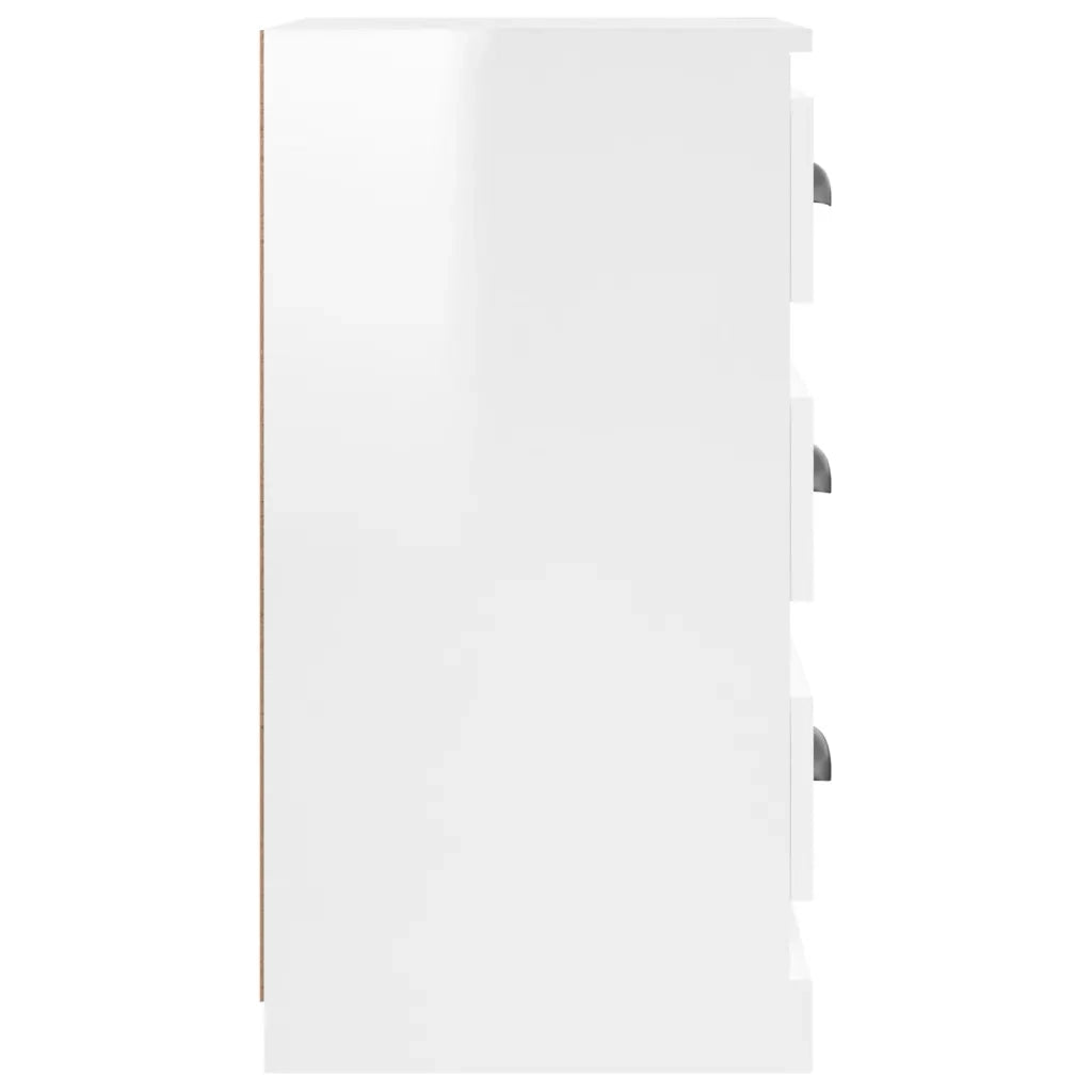Credenza Bianco Lucido 36x35,5x67,5 cm in Legno Multistrato 816218