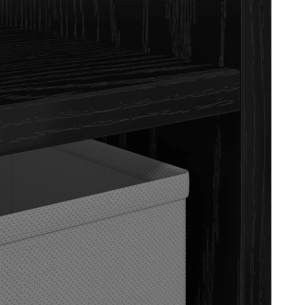 Comodino con cassetto 2 pcs Rovere Nero 30,5 x 27 x 59,5 cm