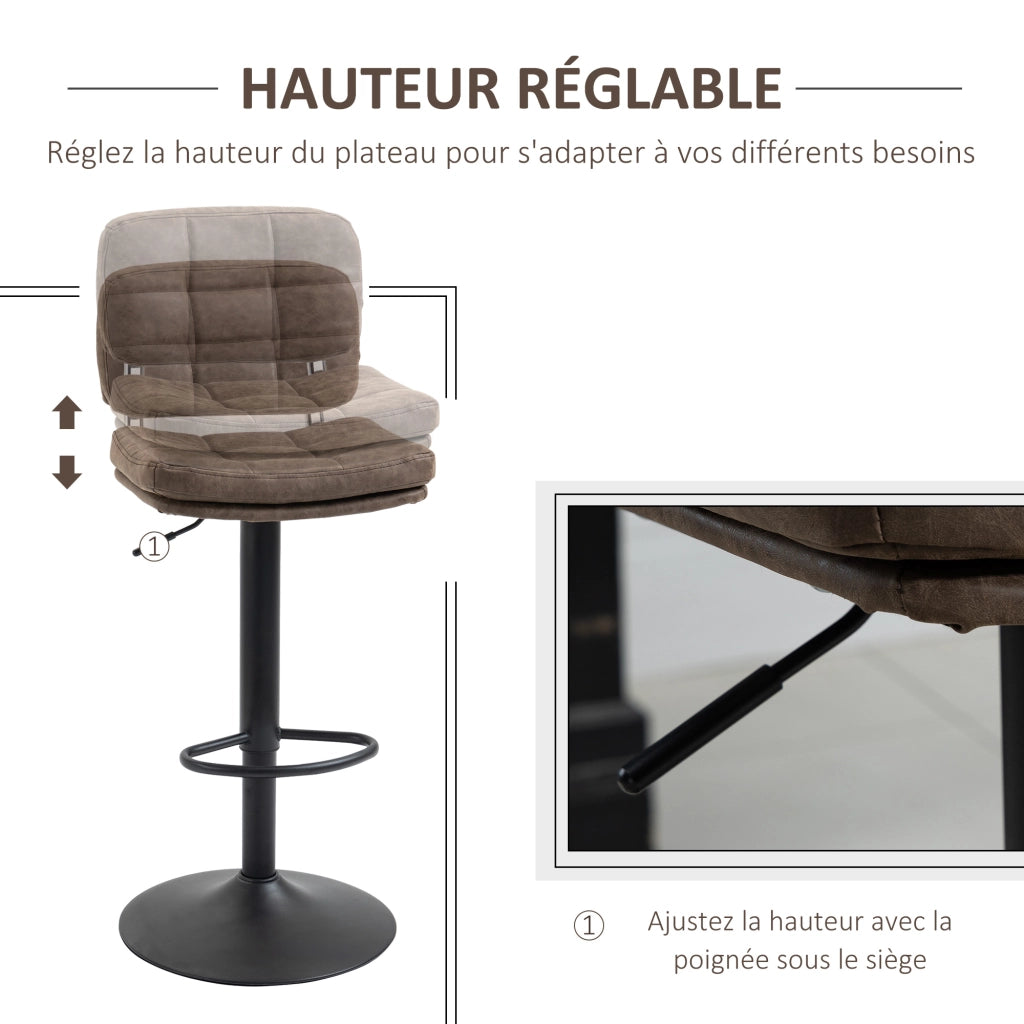 Sgabelli da bar Vintage ¨C zephmum ¨C 2 pezzi, imbottiti, marrone