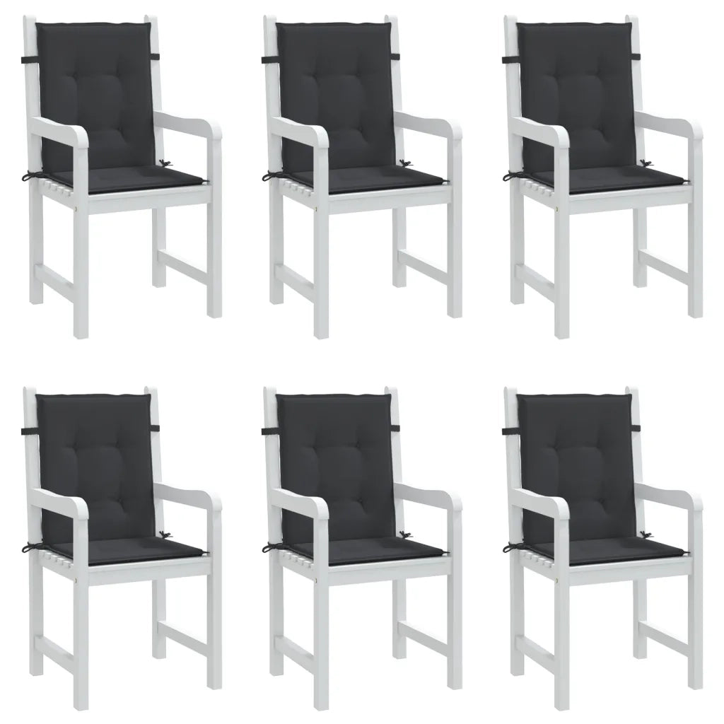 Cuscini per Sedia 6 pz Neri 100x50x3 cm in Tessuto Oxford