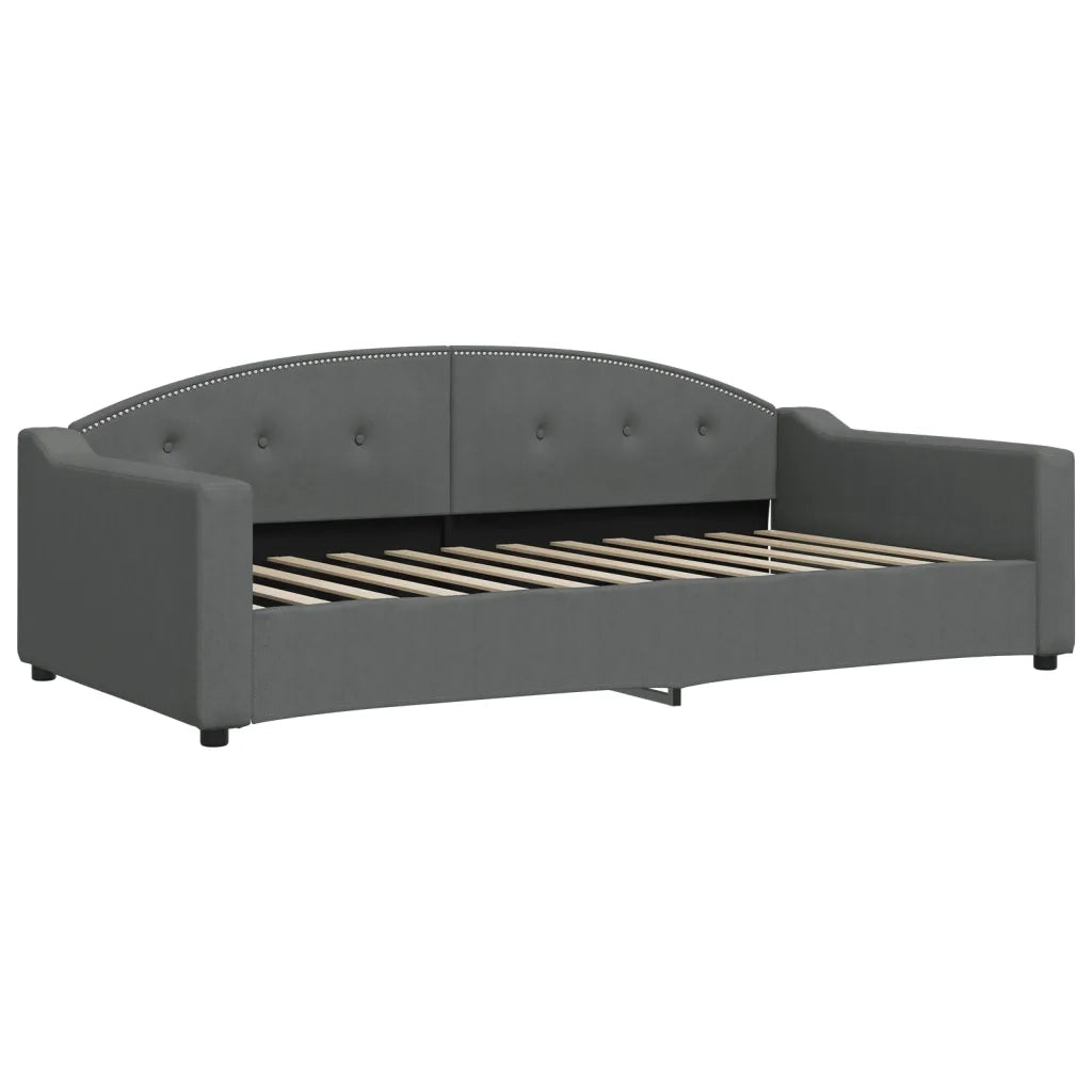 Divano Letto Estraibile Cassetti-Sofa Letto-Daybed Grigio Scuro 100x200cm Tessuto 256198