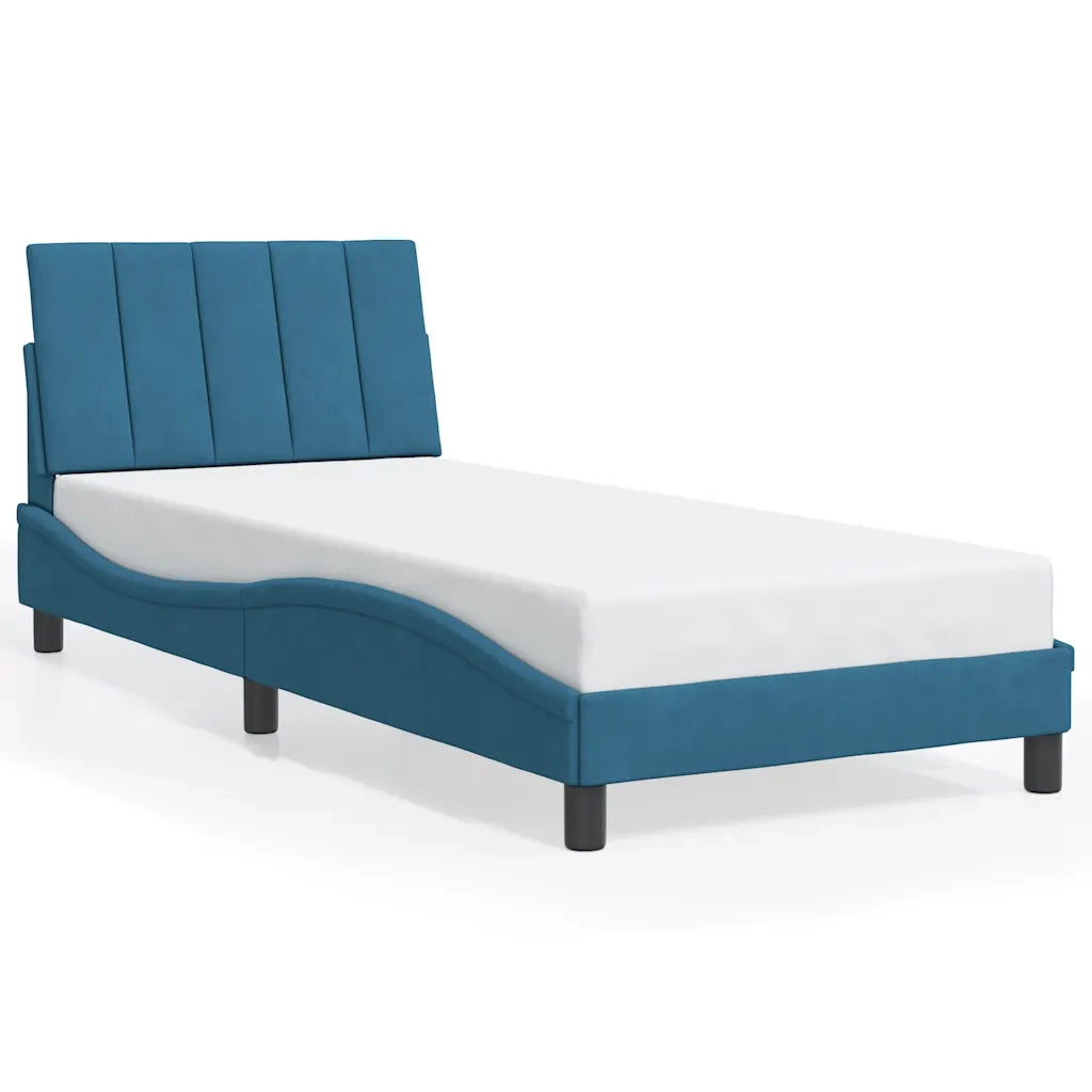 Giroletto con Testiera Blu 80x200 cm in Velluto