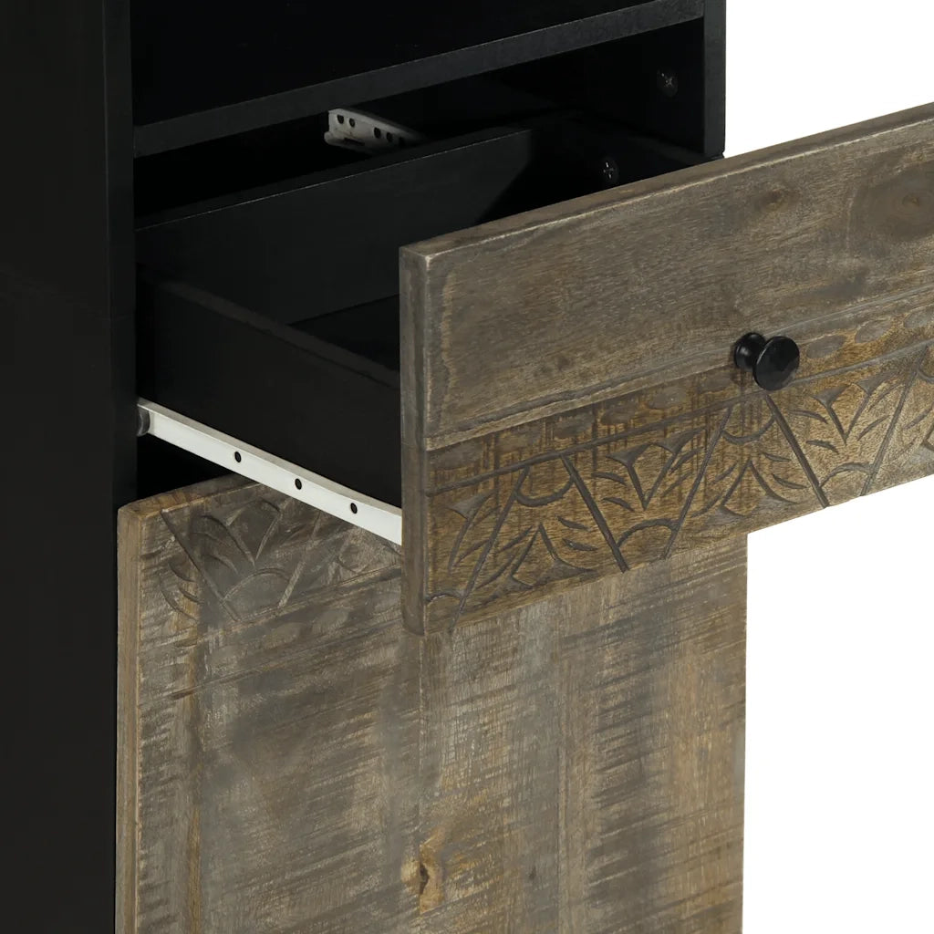 Mobile da Bagno | Armadio da bagno 38x33x160 cm in Legno Massello di Mango