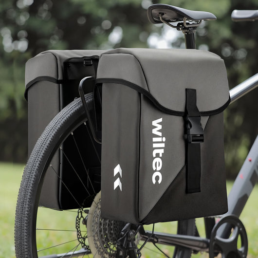 Borsa per bici doppia 35 l, impermeabile, montaggio al portapacchi posteriore, Bisaccia per bicicletta bikepacking