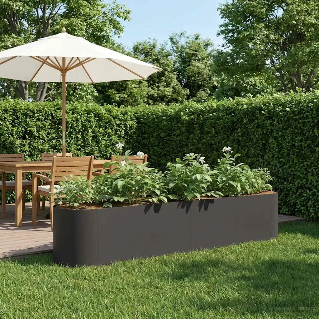Letto rialzato da giardino Nero 200 x 40 x 40 cm 8011691