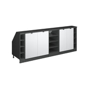 Set di mobili sottotetto Rion Ondulazione bianca/Antracite 210 cm Set di 5 carcasse armadio profondità 60 cm Vicco