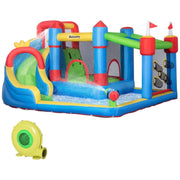 CASTELLO GONFIABILE PER BAMBINI CON SCIVOLO, TRAMPOLINO E PISCINA, 390X300X197CM