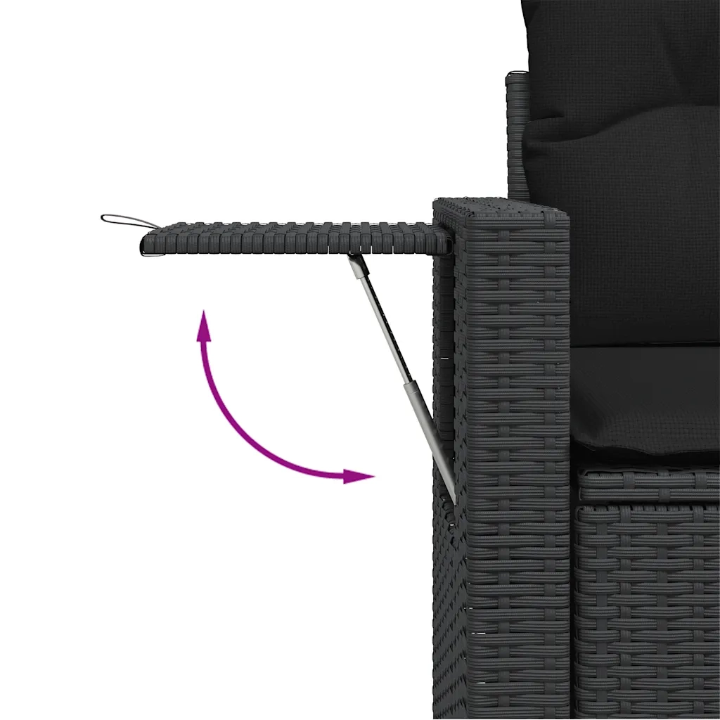 Set Divani da Giardino con Cuscini 7pz Nero Polyrattan 3267935