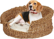 Cuscino per Cani e Gatti in Zeegras Naturale, Rond, H 18 x L 46 cm