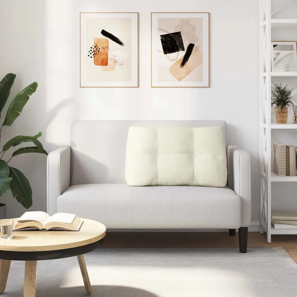 Cuscino per Schiena Crema 80 x 24 x 50 cm Velluto 42014438