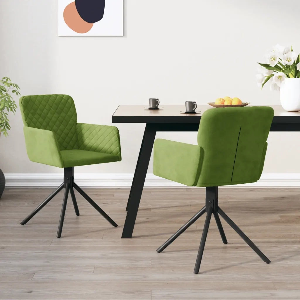 Sedie da Pranzo Girevoli 2 pz Verde Chiaro in Velluto cod mxl 7891