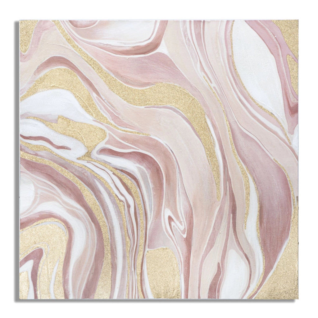 Stampa su Tela Marmo 9, Multicolore, Legno, 80x2,8x80 cm
