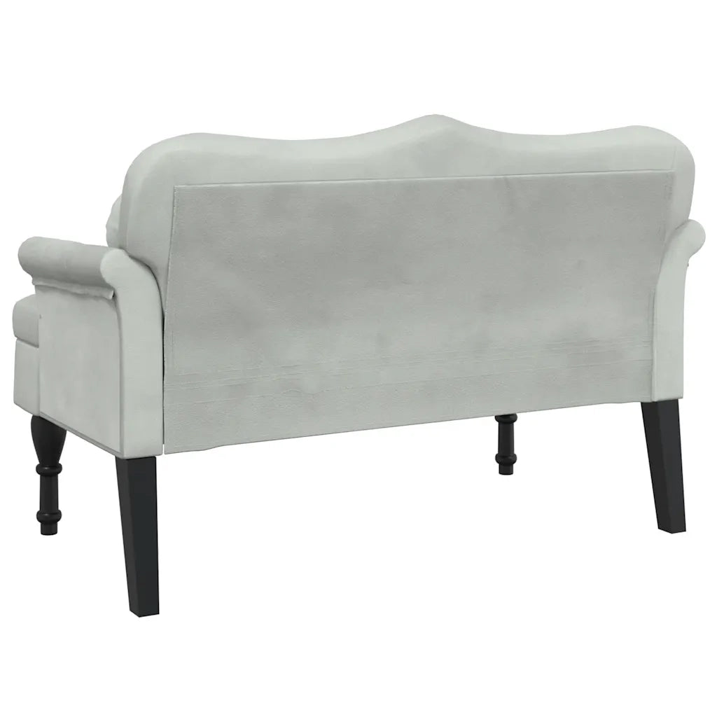 Panca con Cuscini Grigio Chiaro 120,5x65x75 cm Velluto CFW4660266