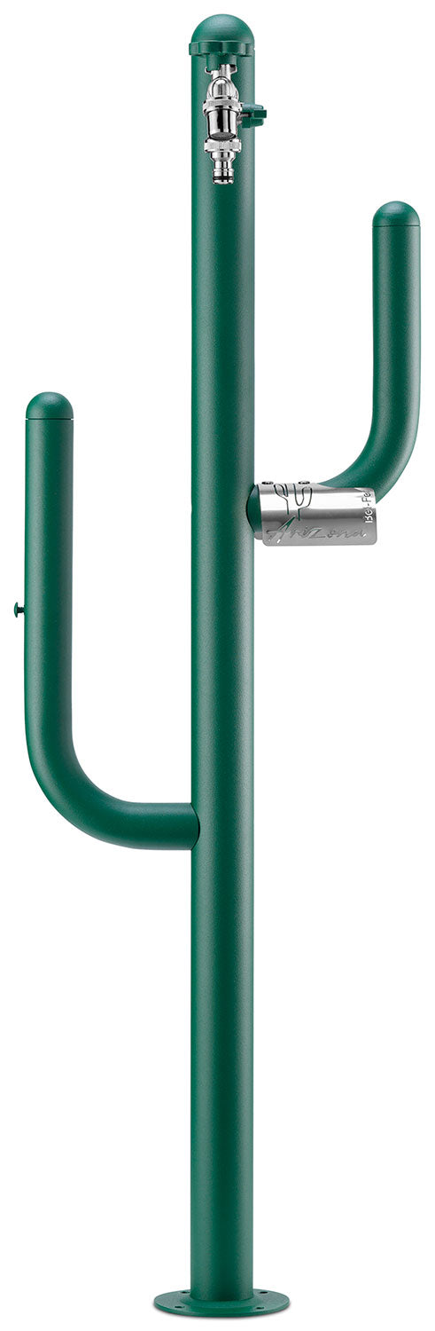 Fontana a Colonna Rubinetto Doppio in Ottone e Porta Tubo Arizona Belfer 42/ARZ Verde