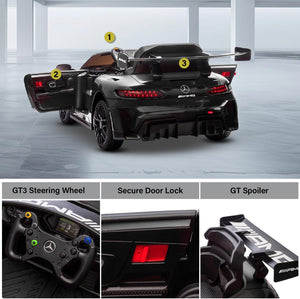 Macchina Elettrica per Bambini Licenza Ufficiale Mercedes Benz GT3 Telecomandata 12V 4,5Ah Nero