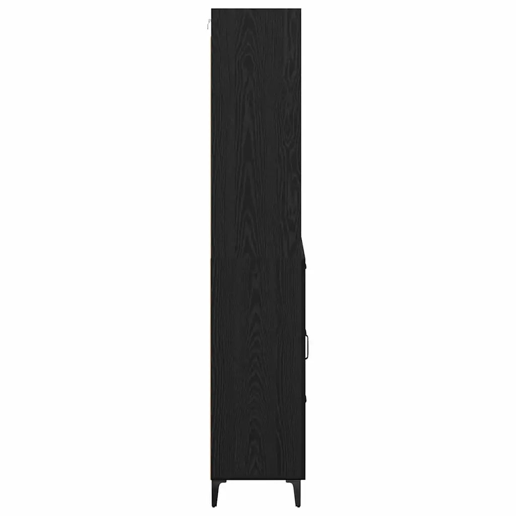 Credenza Rovere Nero 69,5 x 34 x 180 cm Legno multistrato