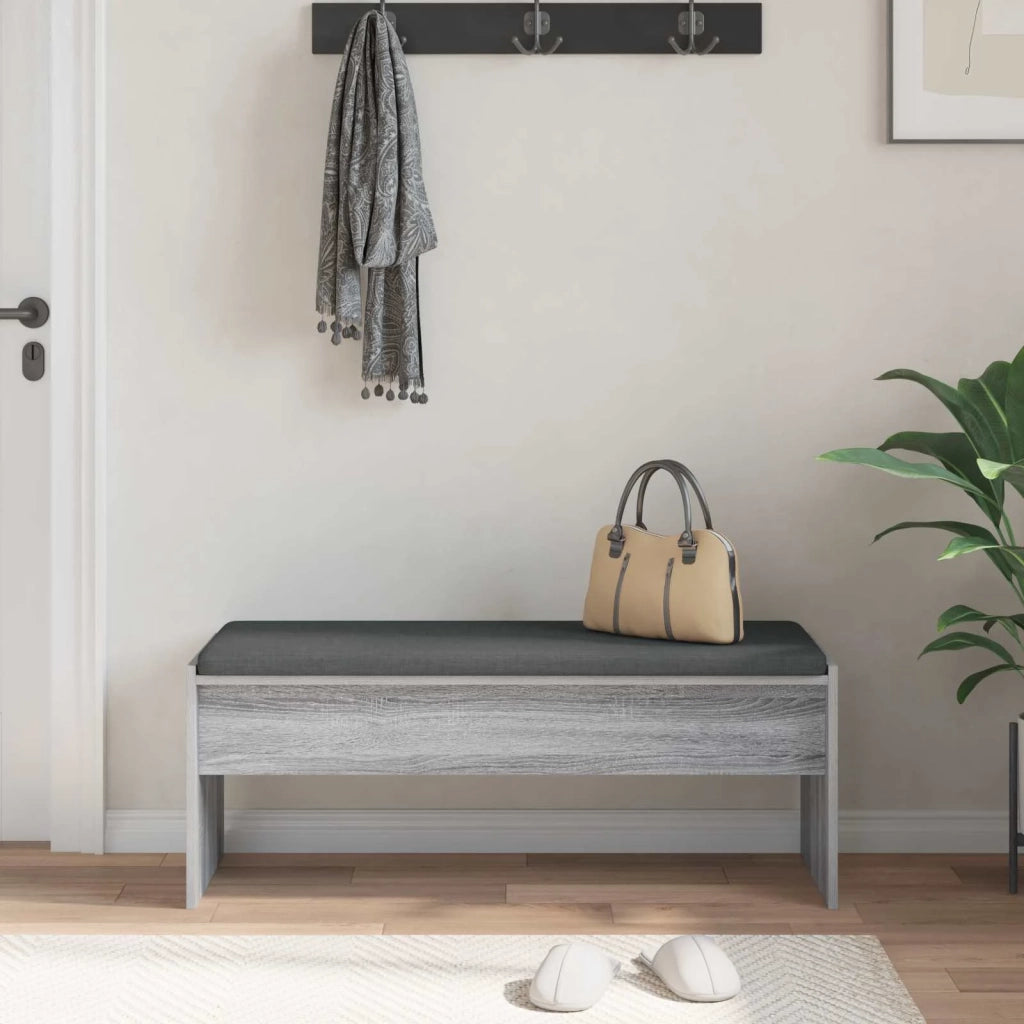 Panca per ingresso con cuscino Grigio Sonoma 103 x 38 x 40 cm 891565