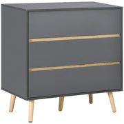 Cassettiera 3 cassetti senza maniglie stile scandinavo ¨C Xylo ¨C grigio 80x40x80 cm