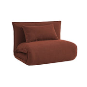 Poltrona letto trasformabile 1 posto bouclé testurizzato, terracotta