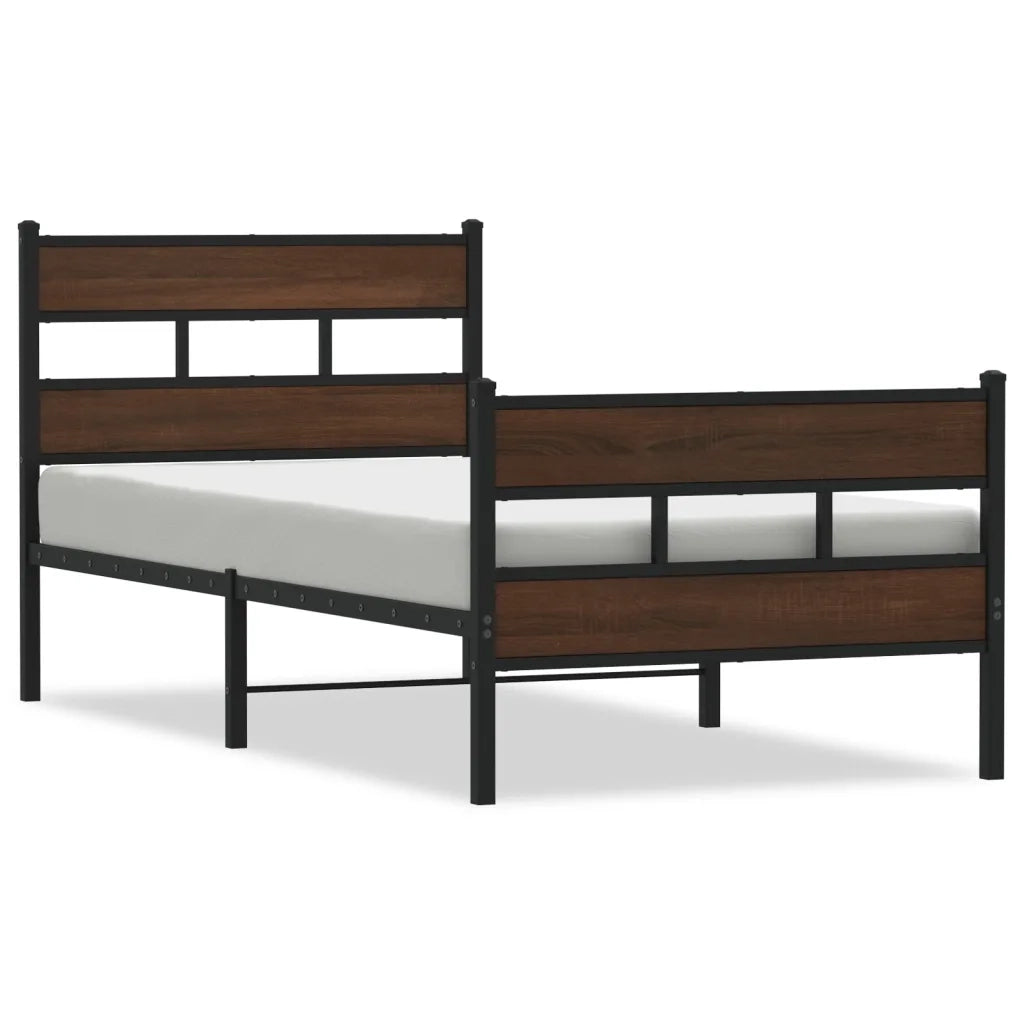 vidaXL Giroletto senza Materasso con Testiera e Pediera 75x190 cm