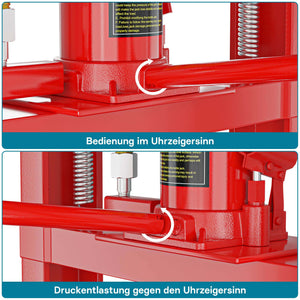Pressa idraulica da officina 12t Pressa a telaio per cuscinetti con manometro