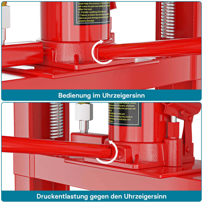 Pressa idraulica da officina 12t Pressa a telaio per cuscinetti con manometro