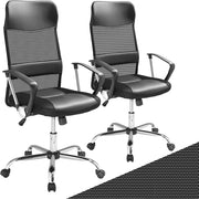 Set da 2 Sedie da Ufficio Ergonomiche in Similpelle Max. 110kg Regolabile da Scrivania Nero