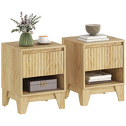Set 2 comodini ¨C Xylo ¨C legno naturale 1 cassetto 43x40x55cm