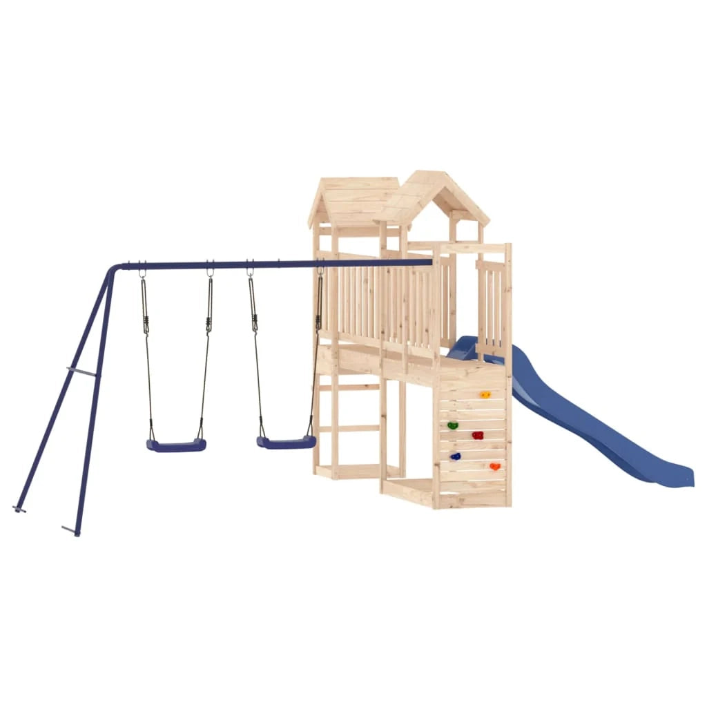 Altalene per parco giochi all'aperto scivolo altalene robuste giochi da giardino 495 x 339 x 214 cm legno di pino massiccio 02_0004641