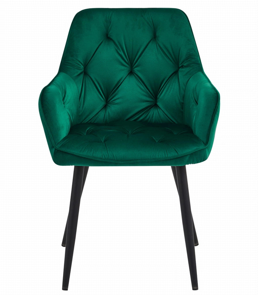 Sedia VALORA LUKK - Velluto verde scuro per soggiorno, cucina, sala da pranzo