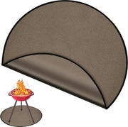 Pavimento protettivo rotondo per camini 914cm - Tappeti per zona di fuoco all'aperto - Tappeto per griglia resistente al calore - Mattonelle per terrazza e prato - Mattonelle per fuochi di campo e campeggio (marrone)