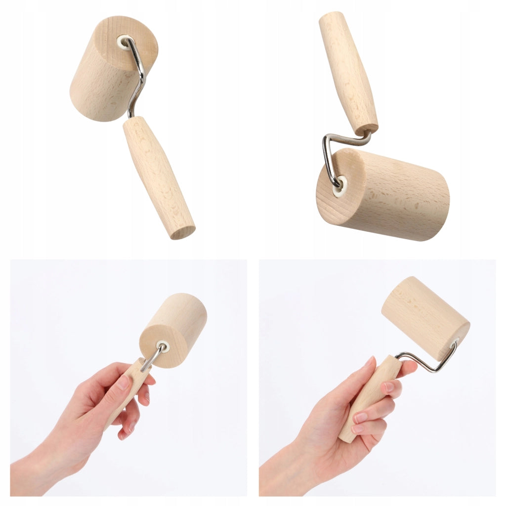 Mattarello per pizza KADAX Kitchen con manico in legno, piccolo, mobile, 17 cm