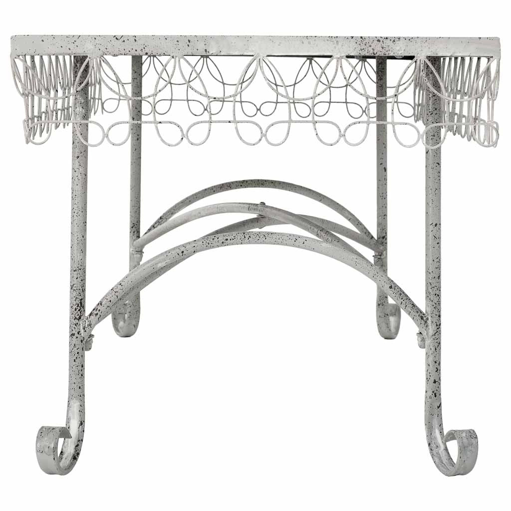 Tavolino in metallo 120,65x56,52x52,07h cm grigio