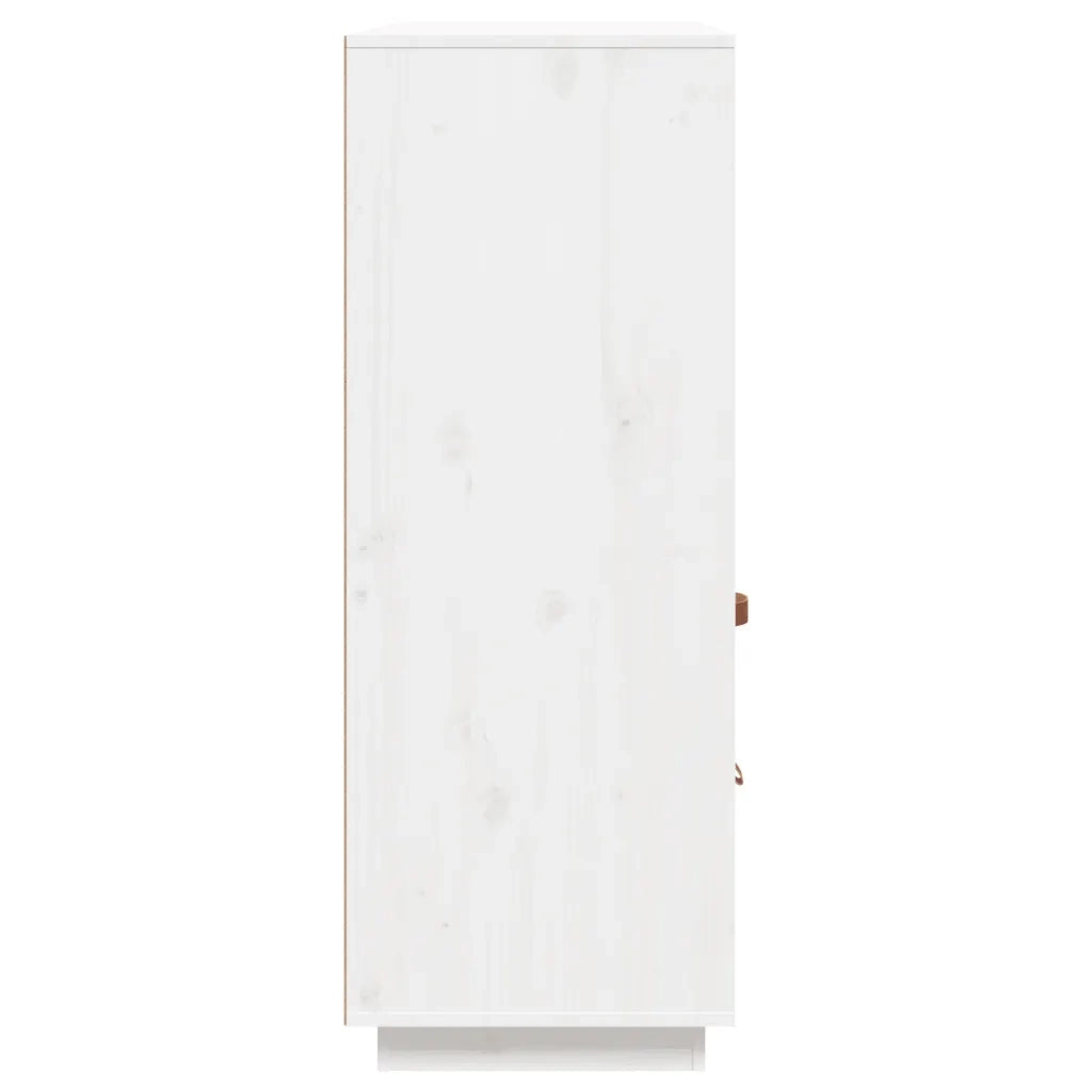 Credenza Bianca 100x40x108,5 cm in Legno Massello di Pino 820163