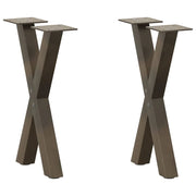 Set di 2 gambe per tavolino da caffè a forma di X 28 x 43 cm con piedini regolabili design moderno acciaio naturale 02_0057166