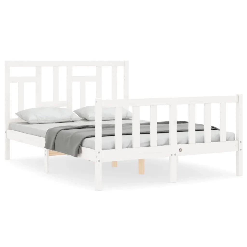 Giroletto senza Materasso-Struttura Letto Bianco 140x200 cm Legno Massello Pino 297539