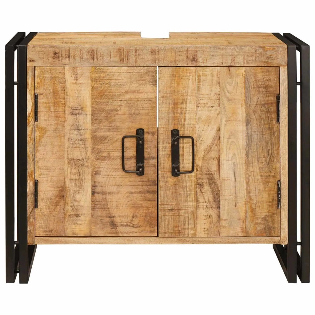 Armadio sottolavello con porta Marrone Legno di mango massello 4102766