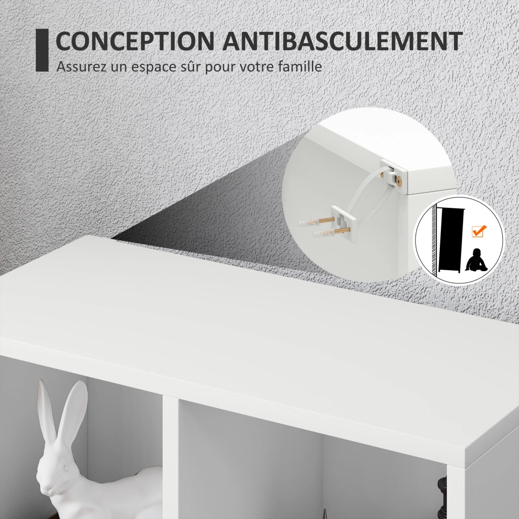 Libreria scaffale aperti 5 scomparti ¨C zephmum ¨C bianco 50x24x80cm