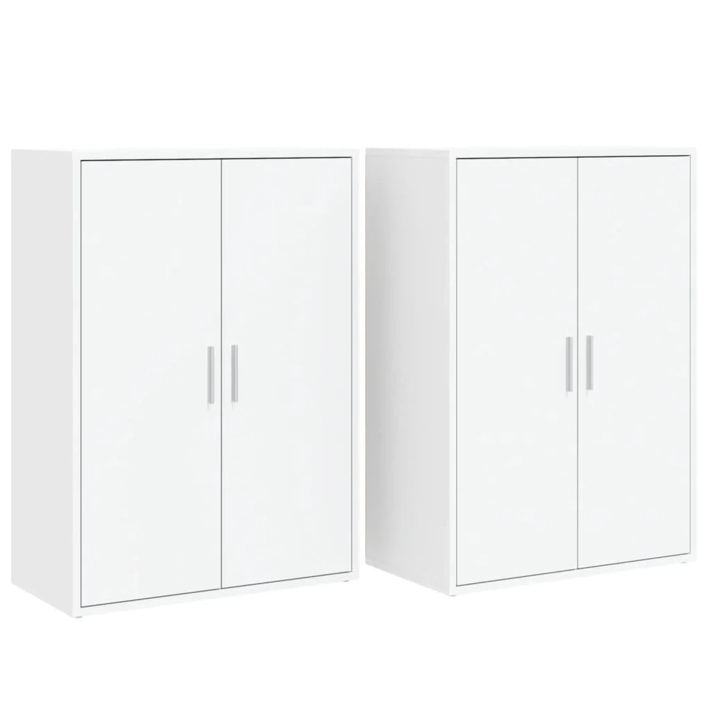 Buffet credenza cassettiera armadio mobile contenitore organizer per cucina soggiorno salotti set da 2 60 x 31 x 84 cm legno ingegnerizzato bianco 02_0036677