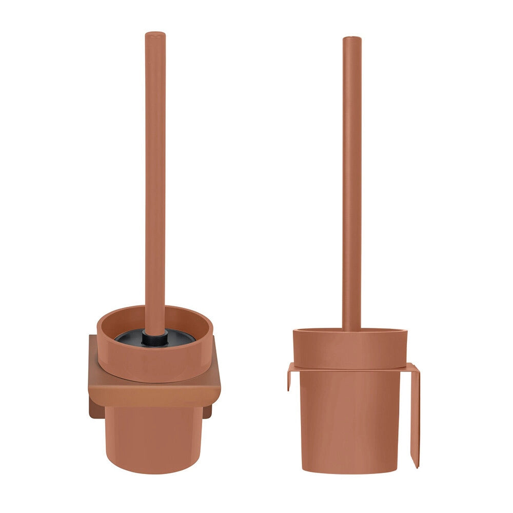 Scopino Wc a muro bagno terracotta in acciaio senza fori Rea