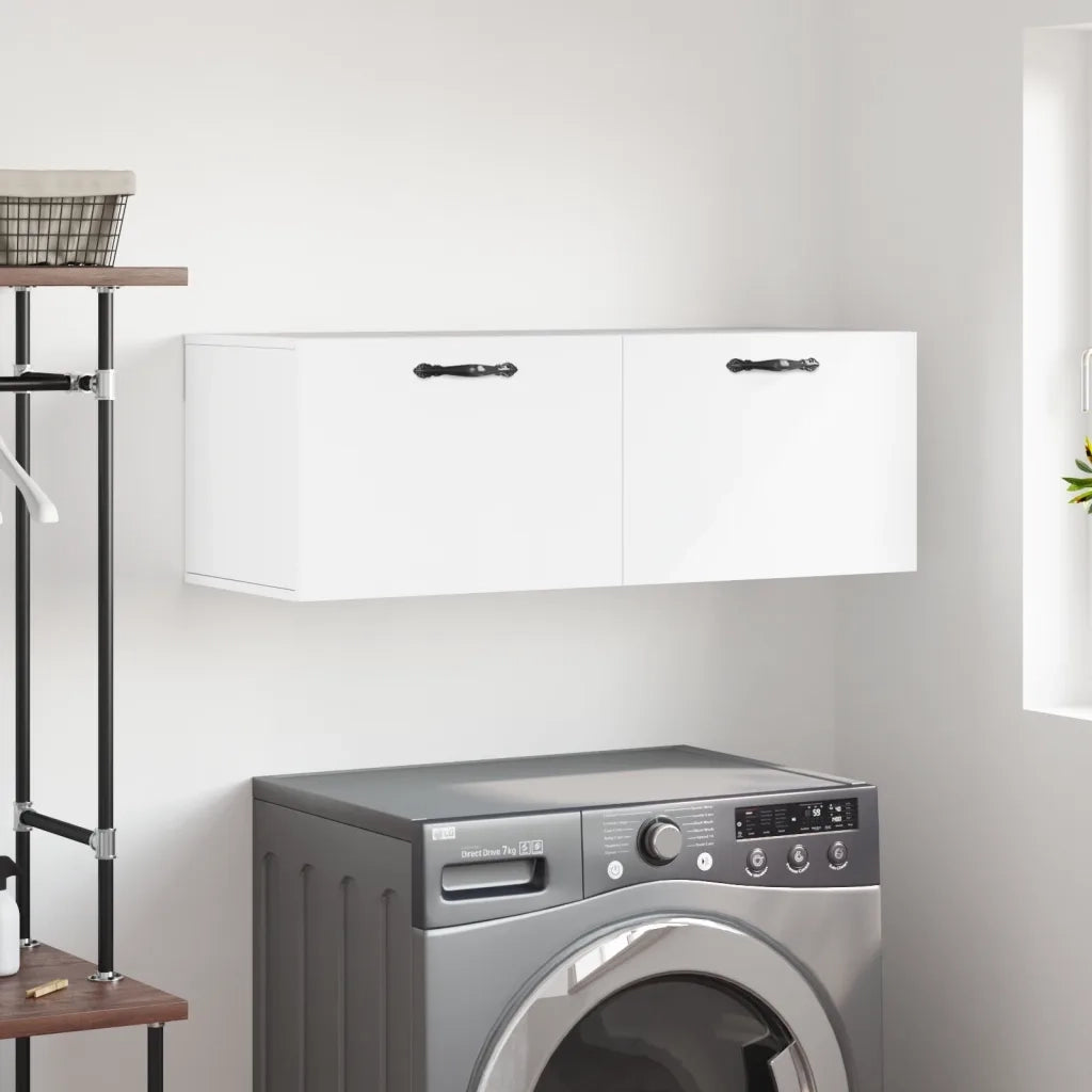 Mobile a Parete Bianco 100x36,5x35 cm in Legno Multistrato 830124