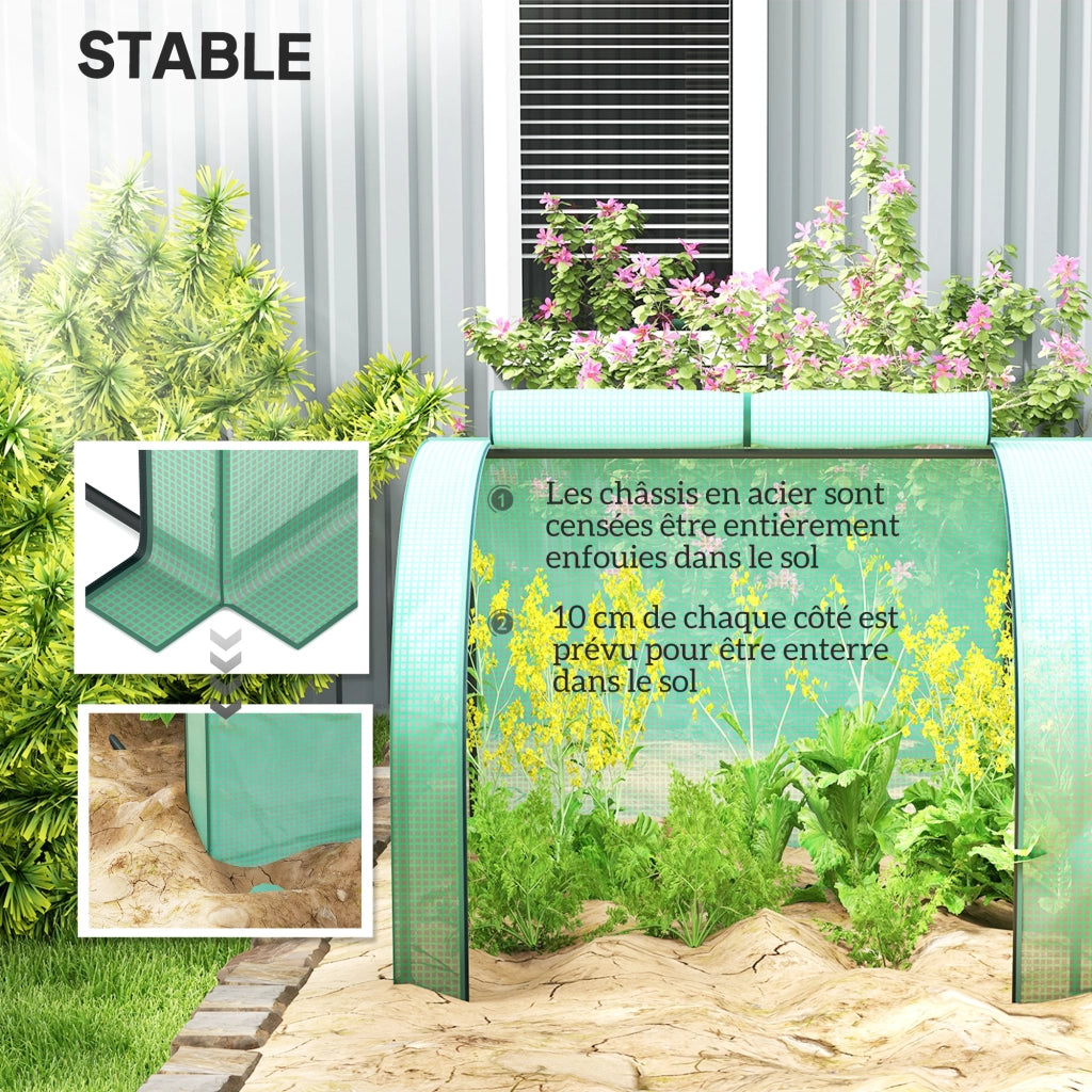 Serra da giardino per pomodori ¨C zephmum ¨C verde 4x1x0.8m acciaio PE anti-UV