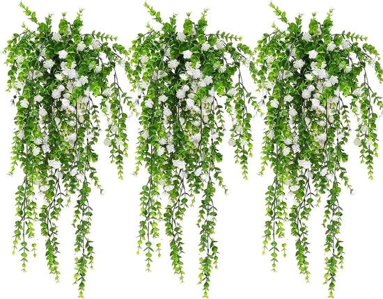 Fiori di arte appesi - set da 3 - per interni ed esterni - piante artificiali - klimatrophyte artificiale