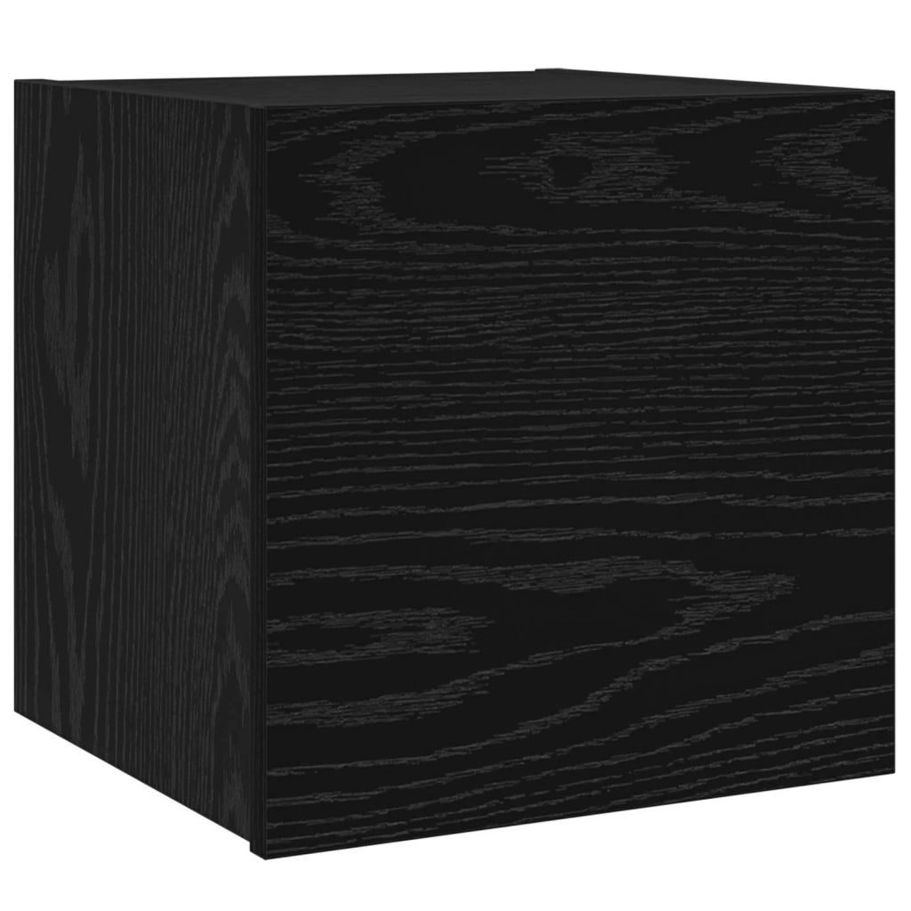 Set mobile TV 8 pz-Credenza per TV Rovere Nero Legno multistrato 563848