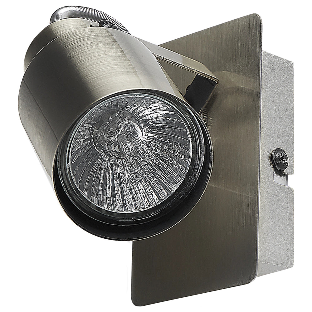 Set di 2 lampade da parete faretti in metallo color argento soggiorno ingresso camera da letto