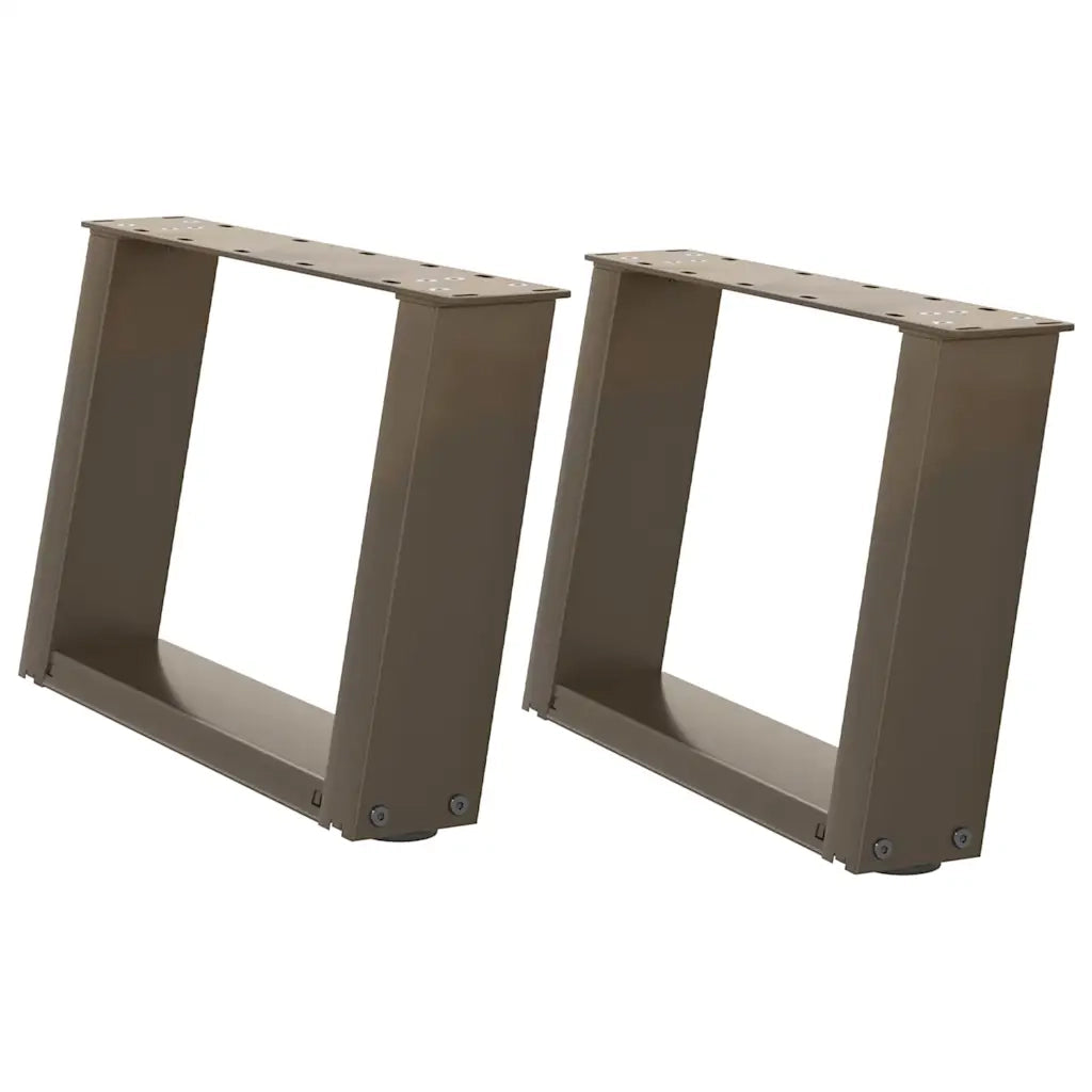 Gambe per Tavolino da Caffè a Forma di U 2 pz Acciaio Naturale 40x(30-31) cm Acciaio 4012743