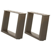 Gambe per Tavolino da Caffè a Forma di U 2 pz Acciaio Naturale 40x(30-31) cm Acciaio 4012743